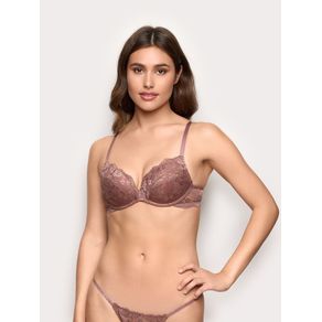 Push-up imbottito senza ferretto pizzo laminato - Primula Color / MALVA SCURO / 3