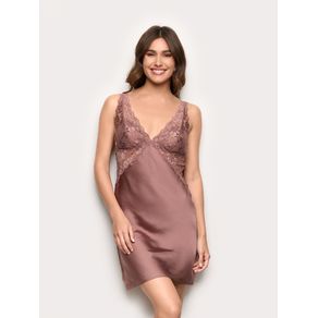 Sottoveste in raso e pizzo – Primula Color / MALVA SCURO / XL