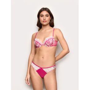 Brasiliana in raso e pizzo – Chantilly / FUCSIA / 3