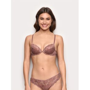 Push-up imbottito con ferretto pizzo laminato - Primula Color / MALVA SCURO / 1