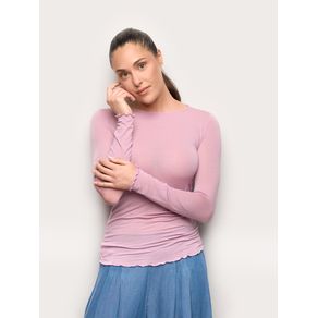Maglia manica lunga in TENCEL™ Modal con Cashmere / MALVA CHIARO / S