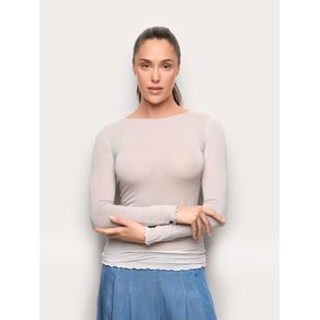 Maglia manica lunga in TENCEL™ Modal con Cashmere / GRIGIO PERLA / M
