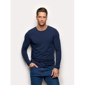 Maglia manica lunga con TENCEL™ Modal, Cotone e Seta / BLU NOTTE / XL