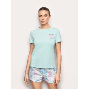 Pigiama corto jersey di cotone - Janette / VERDE MENTA / M